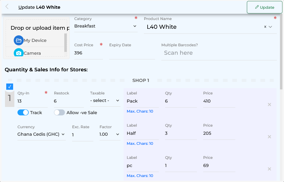 Create Item Form